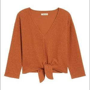 Madewell Textured Tie Front Top EUC